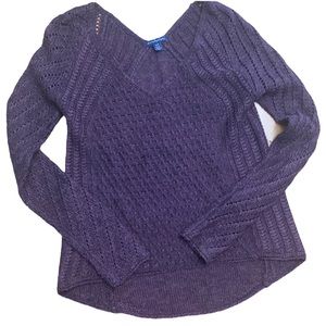 Women’s American Eagle plum v-neck sweater